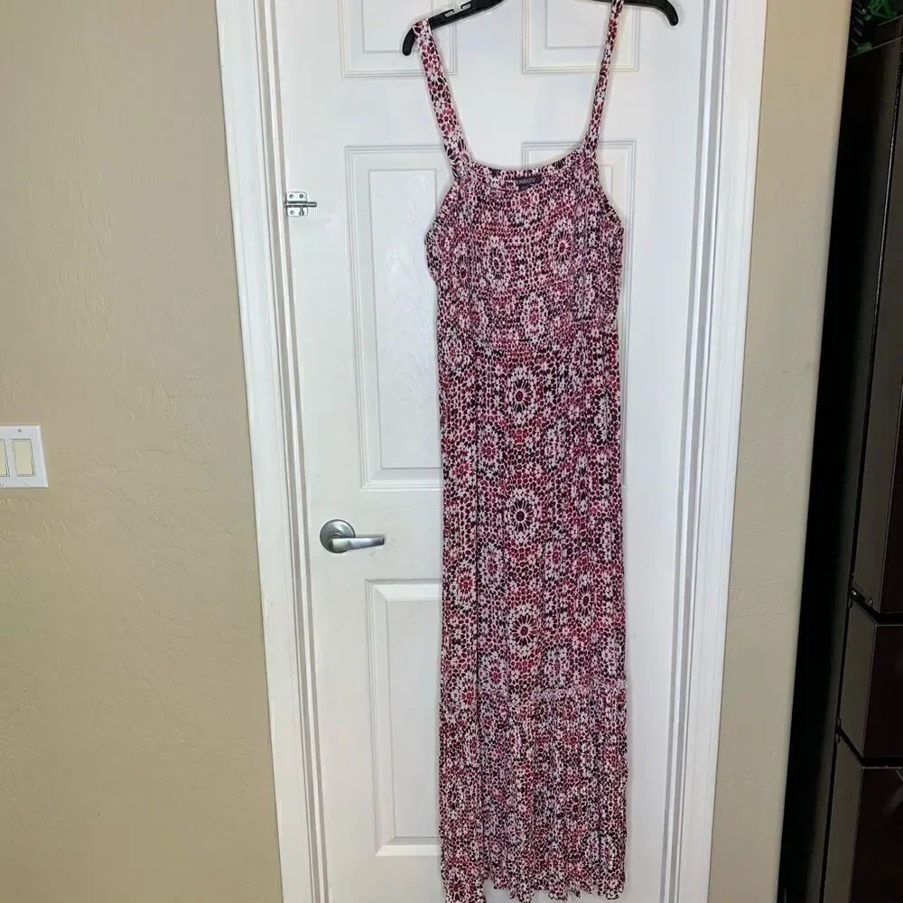 Romans Two In One Maxi Dress Size 1X Black/Pink